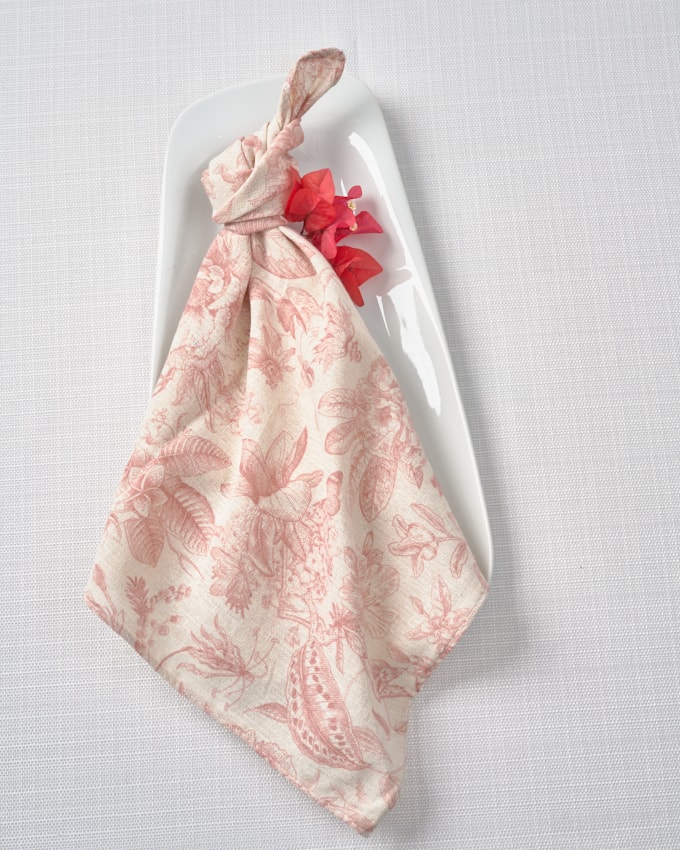 מפיות הדפס אנגלי - ורוד