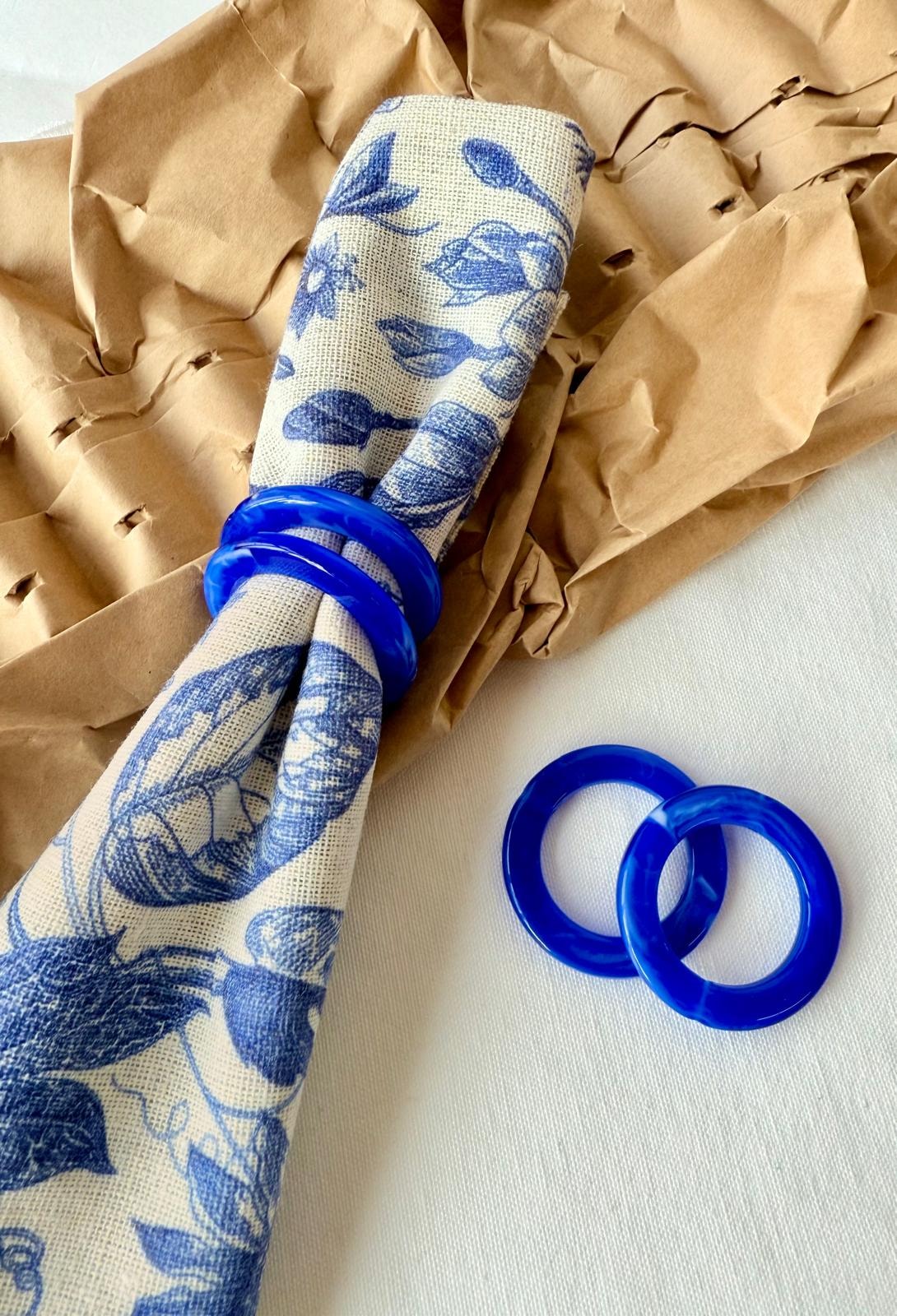 חבק טבעת דמוי שיש - כחול