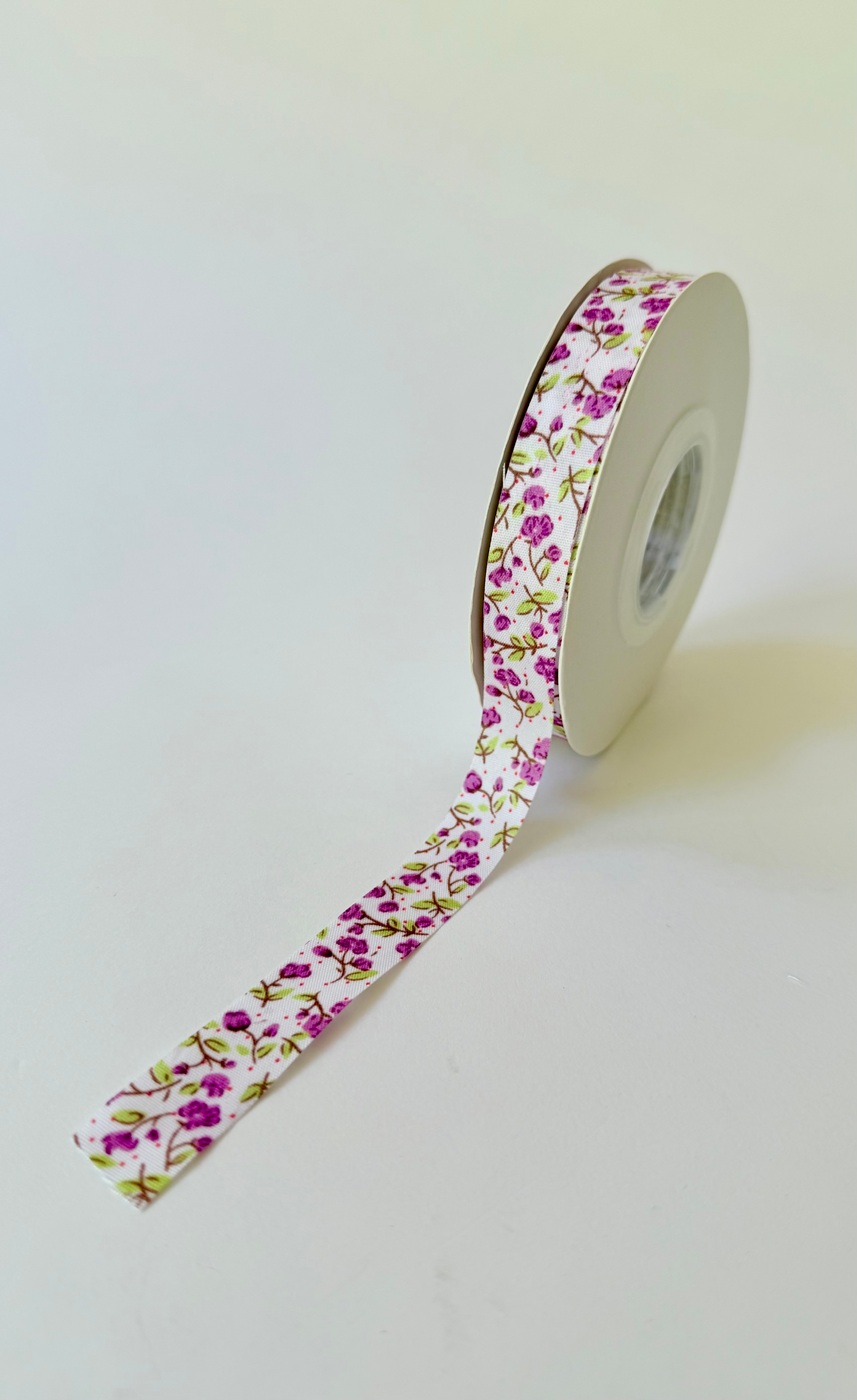 סרט כותנה הדפס פרחים - סגול